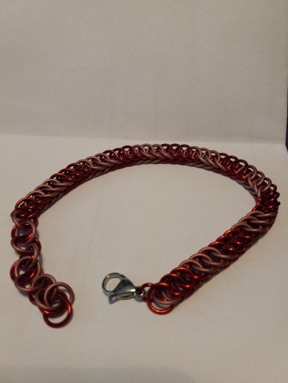 Pink & Red Chain Mail Bracelet - Picture 8 of 8